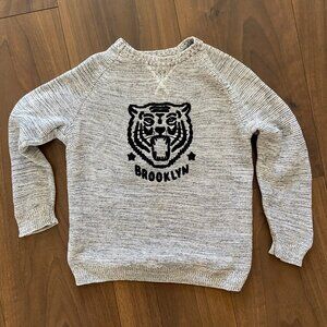 Kids Zara Knitware Grey Marbled Tiger Sweater - Size 7